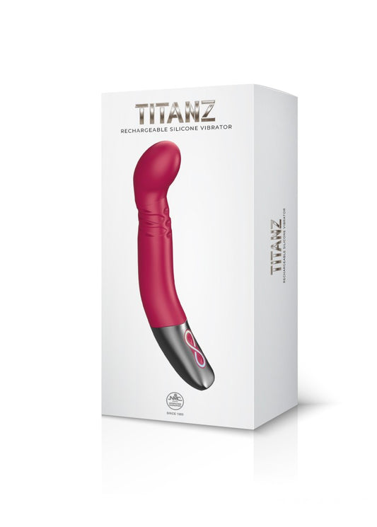 NMC - TITANZ 8" SILICONE RECHARGEABLE VIBRATOR IN PINK_B15O25_4