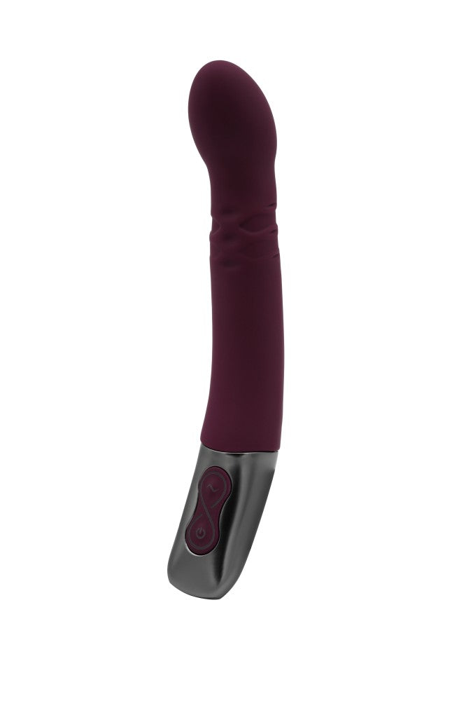 NMC - TITANZ 8" SILICONE RECHARGEABLE VIBRATOR IN RUBINE RED_B15O25_4