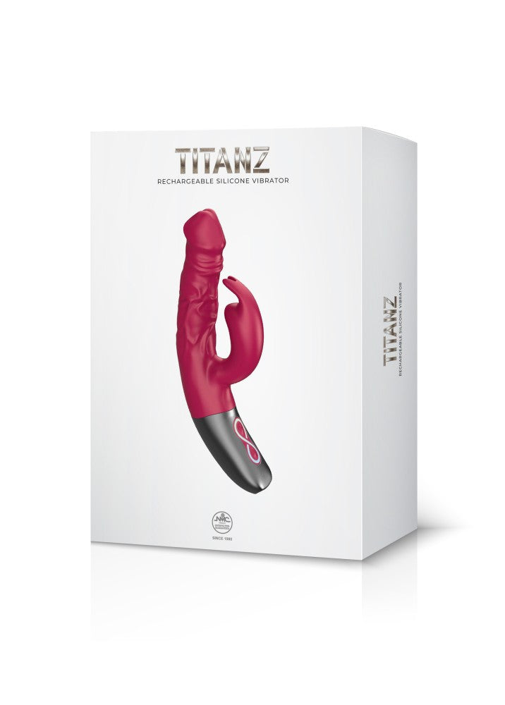 NMC - TITANZ 7" SILICONE RECHARGEABLE VIBRATOR IN PINK_B15O25_4