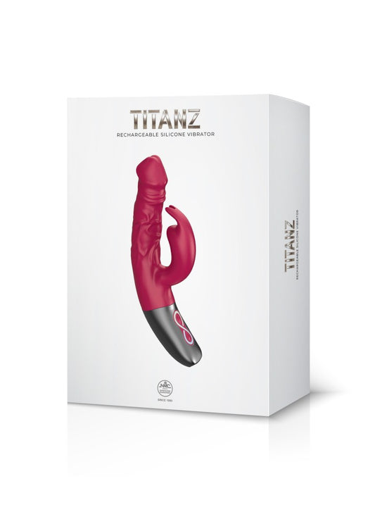 NMC - TITANZ 7" SILICONE RECHARGEABLE VIBRATOR IN PINK_B15O25_4
