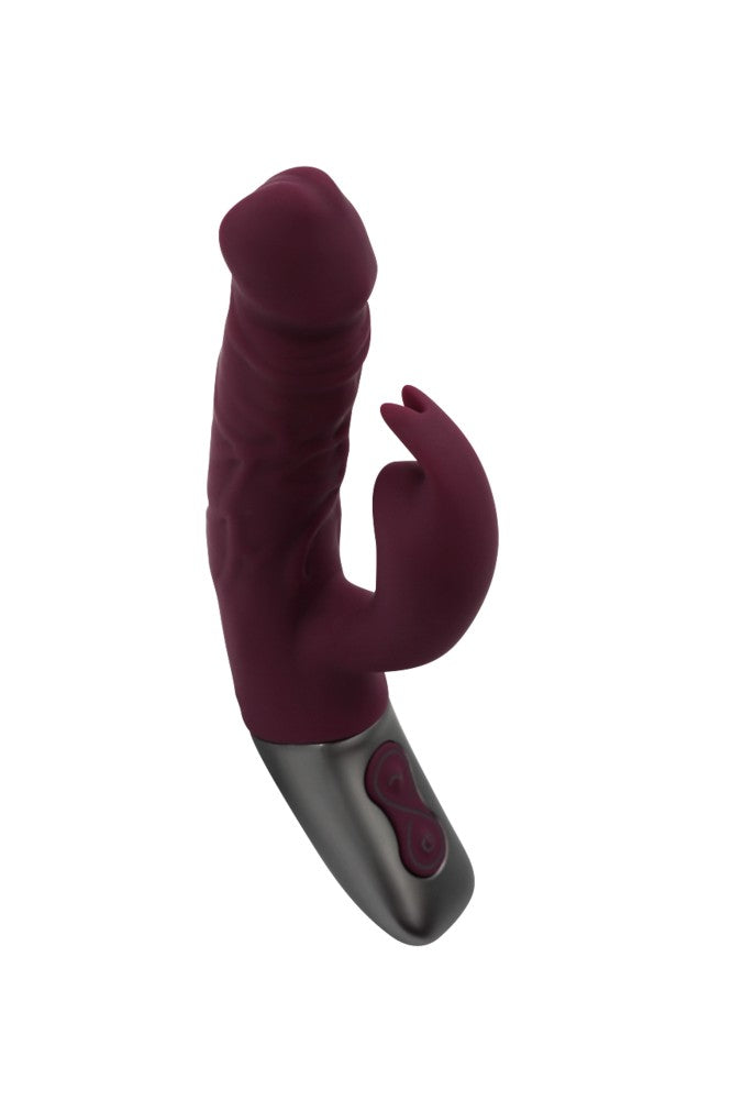 NMC - TITANZ 7" SILICONE RECHARGEABLE VIBRATOR IN RUBINE RED_B15O25_4