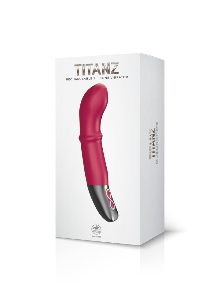 NMC - TITANZ 7" SILICONE RECHARGEABLE VIBRATOR IN PINK_B0O25_4