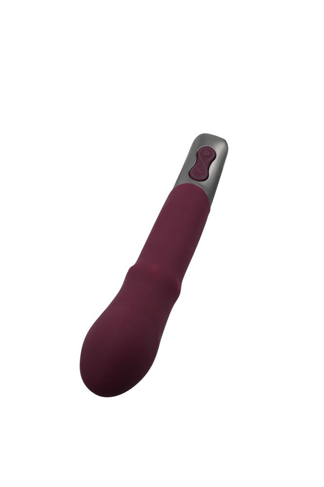 NMC - TITANZ 7" SILICONE RECHARGEABLE VIBRATOR IN RUBINE RED_B15O25_4