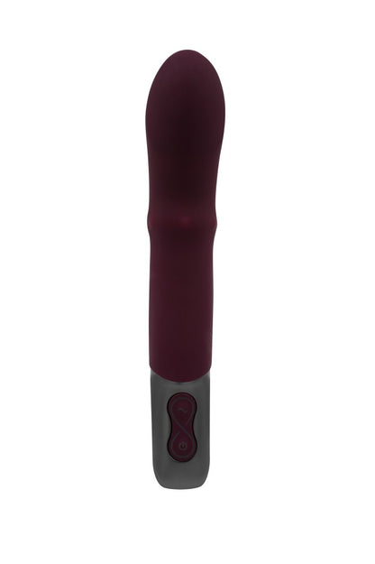 NMC - TITANZ 7" SILICONE RECHARGEABLE VIBRATOR IN RUBINE RED_B15O25_4