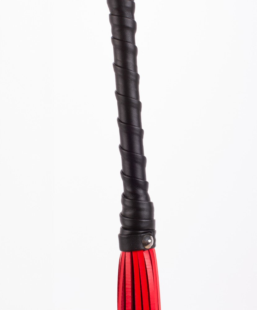 DEVIL STICKS - CALF LEATHER HANDLE SADDLE LEATHER TAILS RED