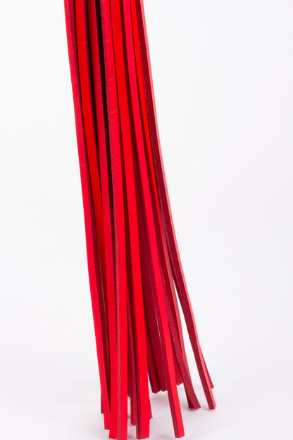 DEVIL STICKS - CALF LEATHER HANDLE SADDLE LEATHER TAILS RED