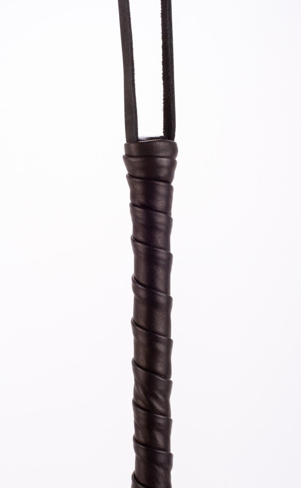 DEVIL STICKS - CALF LEATHER HANDLE SADDLE LEATHER TAILS BLACK