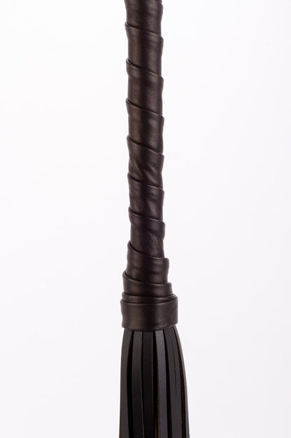 DEVIL STICKS - CALF LEATHER HANDLE SADDLE LEATHER TAILS BLACK