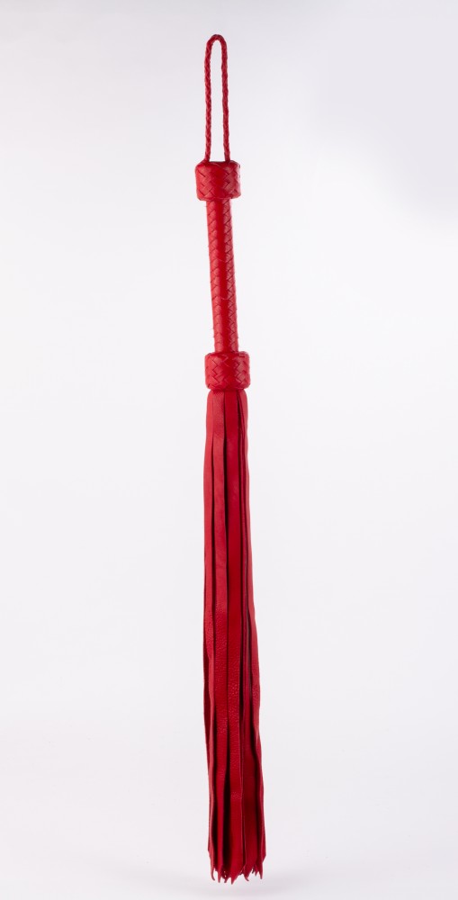 DEVIL STICKS - SOFTY HANDLE CALF LEATHER TAILS RED_B15O25_3