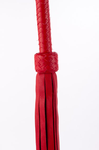DEVIL STICKS - SOFTY HANDLE CALF LEATHER TAILS RED_B15O25_3