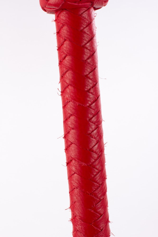DEVIL STICKS - SOFTY HANDLE CALF LEATHER TAILS RED_B15O25_3