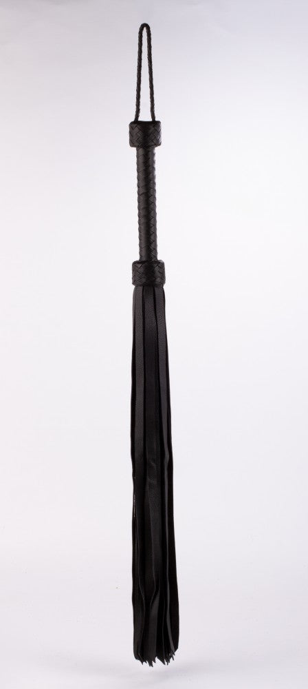 DEVIL STICKS - SOFTY HANDLE CALF LEATHER TAILS BLACK_B15O25_3