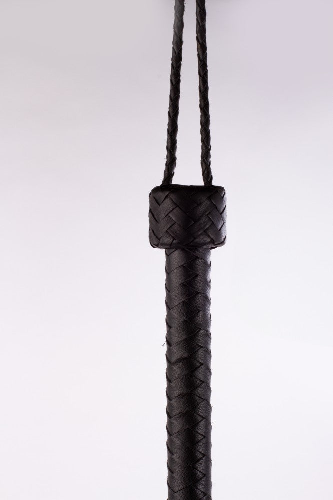 DEVIL STICKS - SOFTY HANDLE CALF LEATHER TAILS BLACK_B15O25_3
