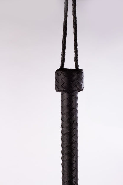 DEVIL STICKS - SOFTY HANDLE CALF LEATHER TAILS BLACK_B15O25_3