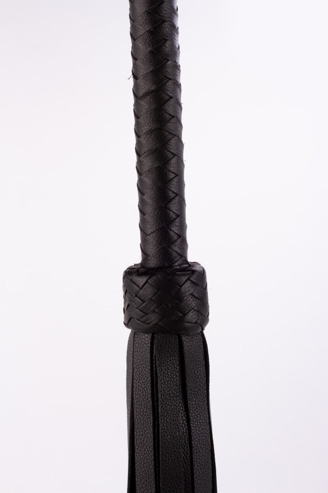 DEVIL STICKS - SOFTY HANDLE CALF LEATHER TAILS BLACK_B15O25_3