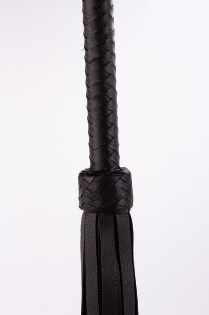 DEVIL STICKS - SOFTY HANDLE CALF LEATHER TAILS BLACK_B15O25_3