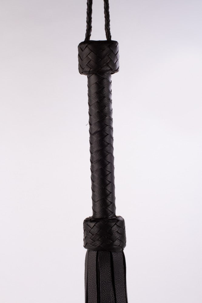 DEVIL STICKS - SOFTY HANDLE CALF LEATHER TAILS BLACK_B15O25_3
