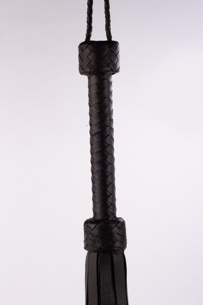 DEVIL STICKS - SOFTY HANDLE CALF LEATHER TAILS BLACK_B15O25_3