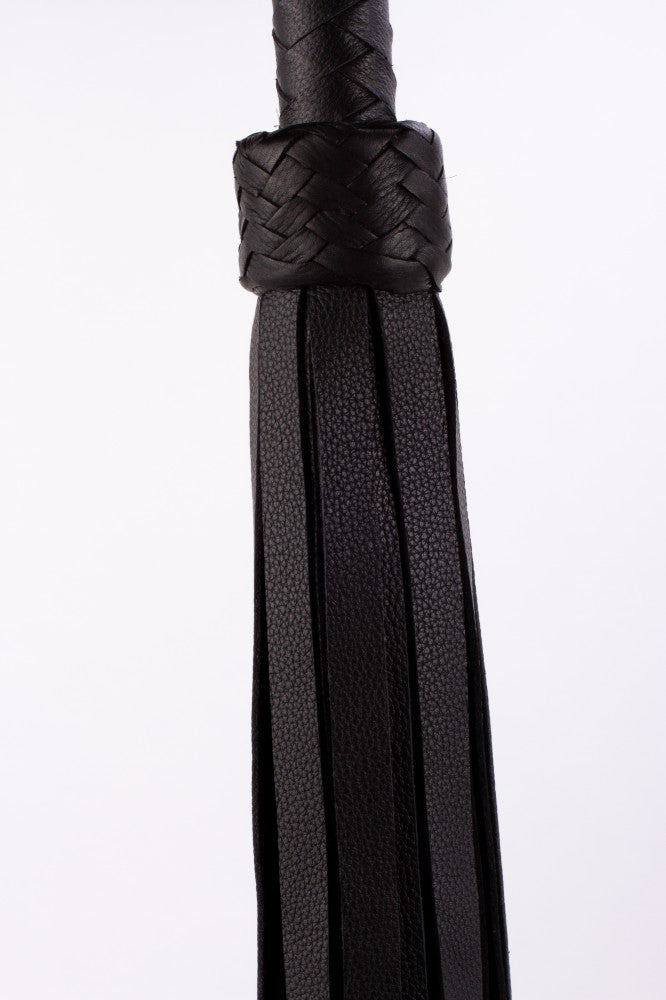 DEVIL STICKS - SOFTY HANDLE CALF LEATHER TAILS BLACK_B15O25_3