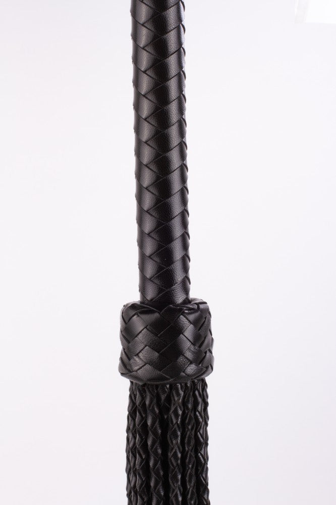 DEVIL STICKS - KID HANDLE KID LEATHER BRAIDED TAILS BLACK