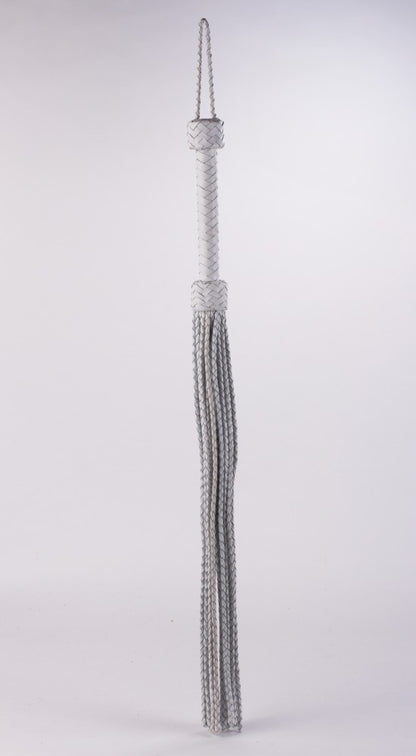 DEVIL STICKS - KID HANDLE KID LEATHER BRAIDED TAILS WHITE_B15O25_3