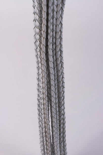 DEVIL STICKS - KID HANDLE KID LEATHER BRAIDED TAILS WHITE_B15O25_3