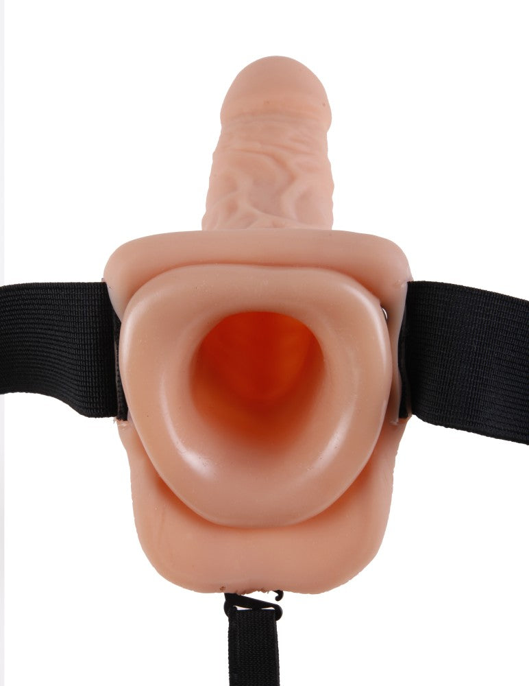 PIPEDREAM - FETISH FANTASY SERIES - 7" HOLLOW STRAP-ON WITH BALLS  LIGHT/BLACK