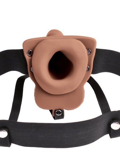PIPEDREAM - FETISH FANTASY SERIES - 6" HOLLOW RECHARGEABLE STRAP-ON WITH BALLS TAN