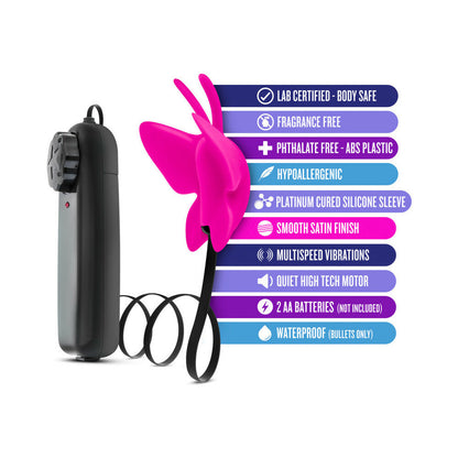 LUXE BUTTERFLY TEASER REMOTE-CONTROLLED SILICONE MINI VIBRATOR FUCHSIA