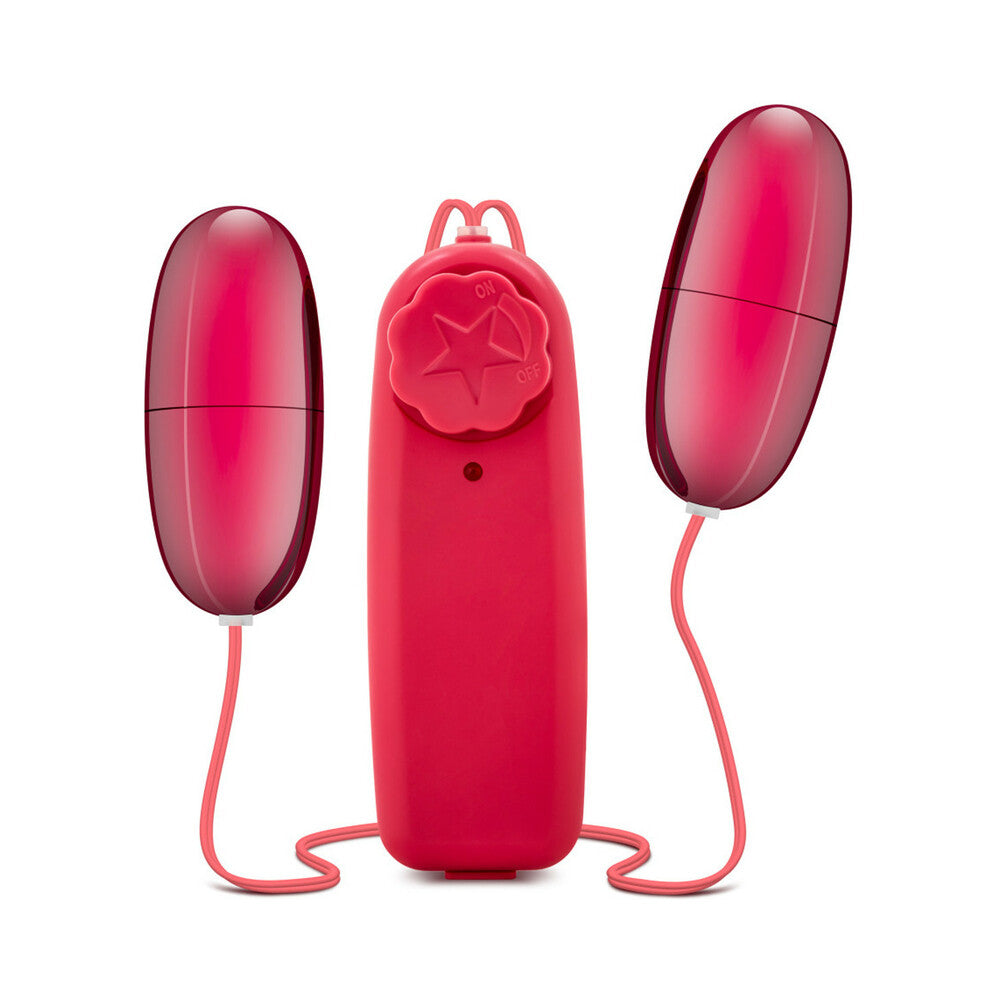 B YOURS DOUBLE POP EGGS REMOTE-CONTROLLED DUAL BULLET VIBRATOR CERISE