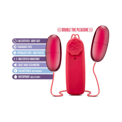 BLUSH - B YOURS DOBLE POP HUEVOS VIBRADOR DE DOBLE BALA CON MANDO A DISTANCIA CERISE