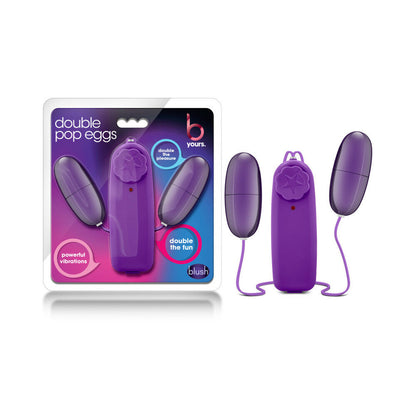 BLUSH - B YOURS DOUBLE POP EGGS REMOTE-CONTROLLED DUAL BULLET VIBRATOR PLUM