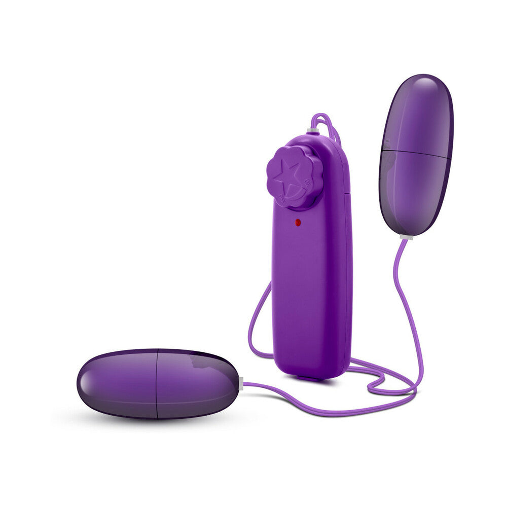 BLUSH - B YOURS DOUBLE POP EGGS REMOTE-CONTROLLED DUAL BULLET VIBRATOR PLUM