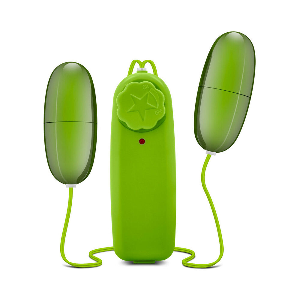 BLUSH - B YOURS DOUBLE POP EGGS REMOTE-CONTROLLED DUAL BULLET VIBRATOR LIME
