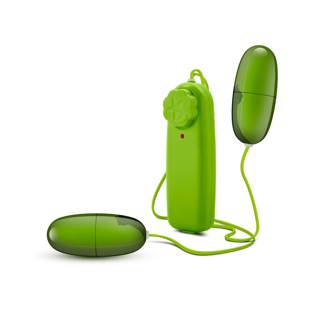 BLUSH - B YOURS DOUBLE POP EGGS REMOTE-CONTROLLED DUAL BULLET VIBRATOR LIME