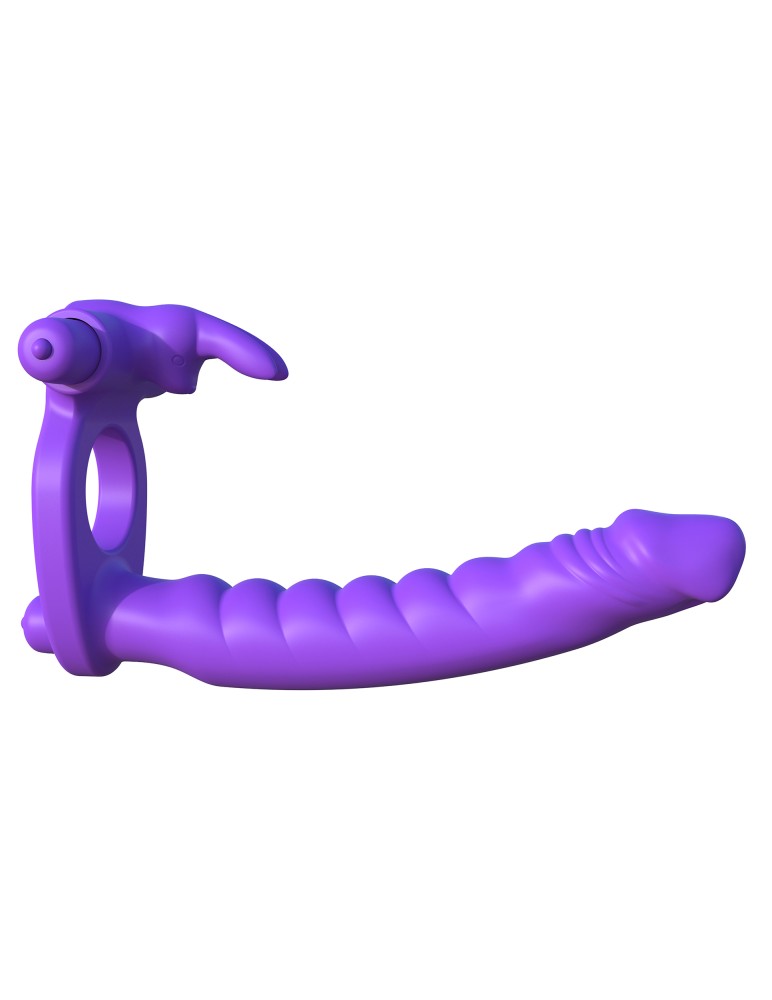 PIPEDREAM - FANTASY C-RINGZ - SILICONE DOUBLE PENETRATOR RABBIT PURPLE