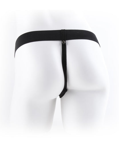 PIPEDREAM - FETISH FANTASY SERIES - 7" HOLLOW STRAP-ON WITH BALLS  LIGHT/BLACK
