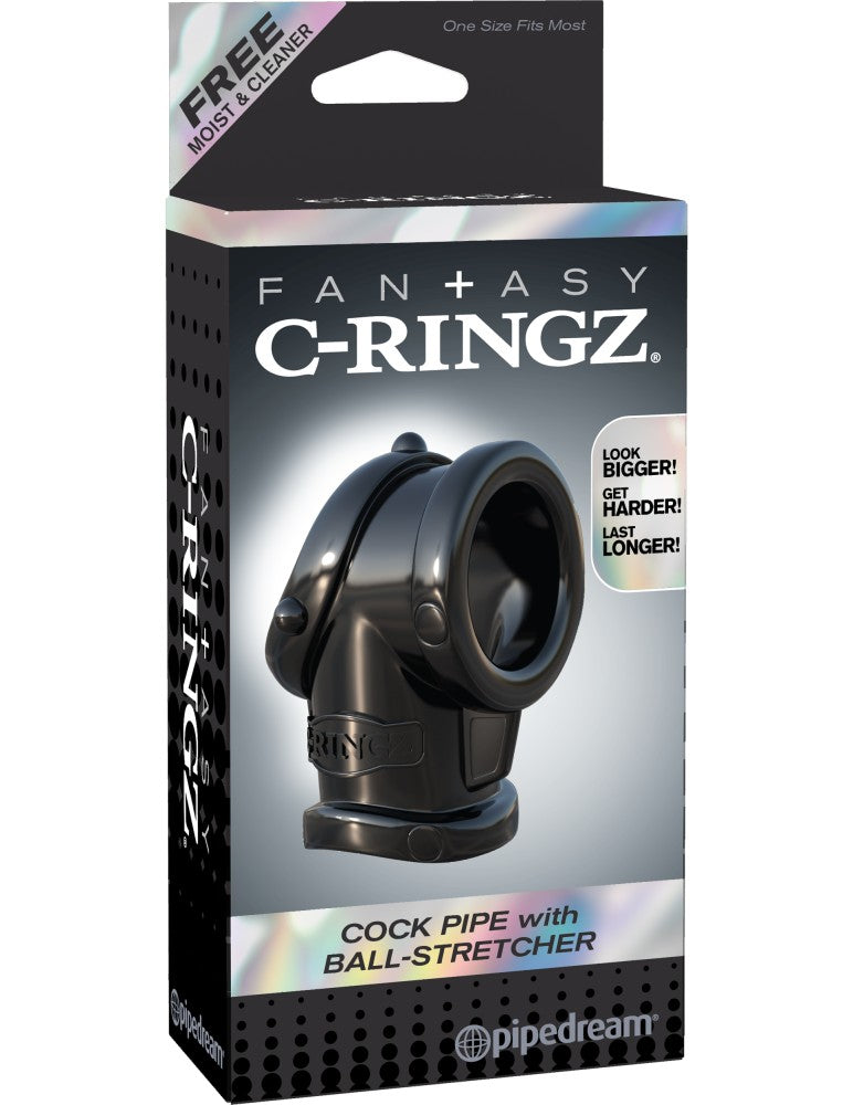 PIPEDREAM - FANTASY C-RINGZ - COCK PIPE WITH BALL-STRETCHER  BLACK