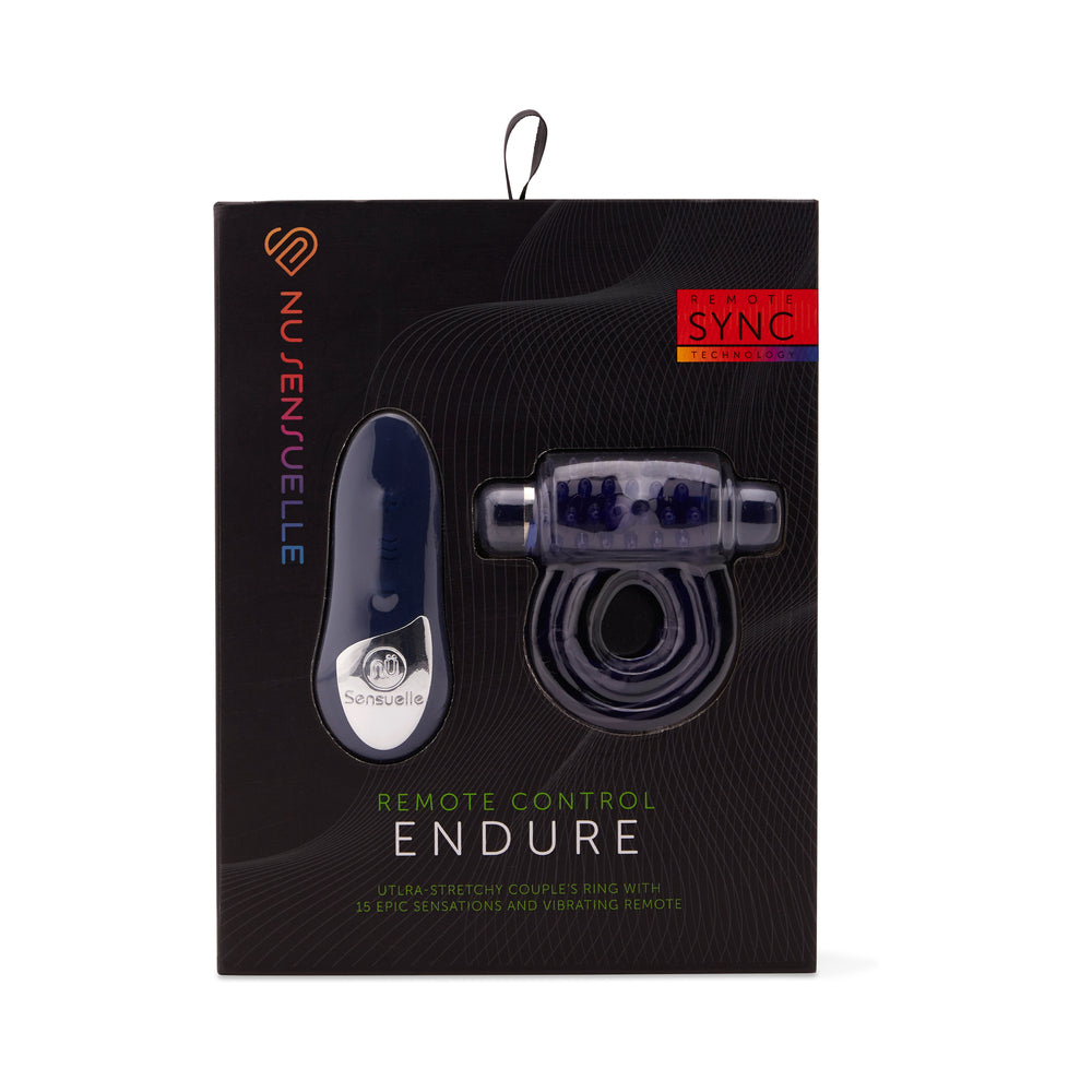 NU SENSUELLE ENDURE REMOTE CONTROL COUPLE''S RING BLUE