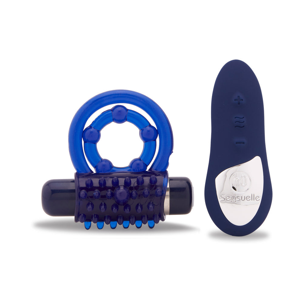 NU SENSUELLE ENDURE REMOTE CONTROL COUPLE''S RING BLUE