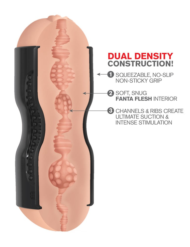PIPEDREAM - PDX EXTREME - TIGHT GRIP PUSSY & ASS MASTURBATOR  BLACK/LIGHT