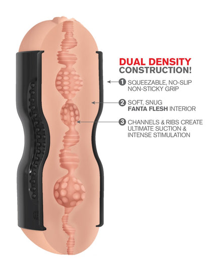 PIPEDREAM - PDX EXTREME - TIGHT GRIP PUSSY & ASS MASTURBATOR  BLACK/LIGHT