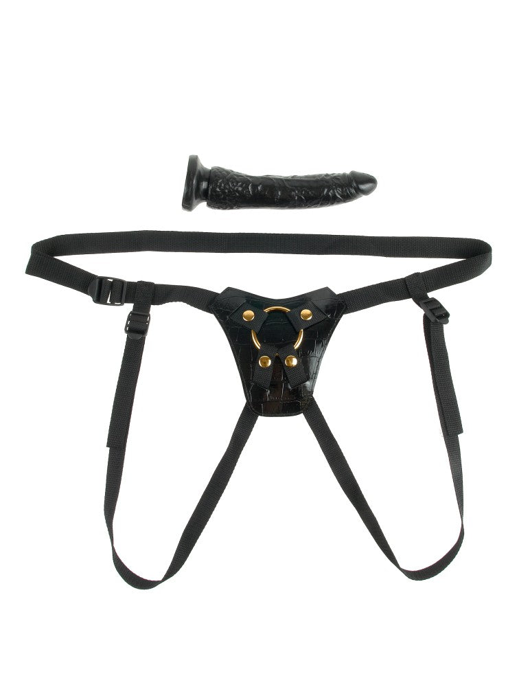 PIPEDREAM - FETISH FANTASY GOLD - DESIGNER STRAP-ON  BLACK
