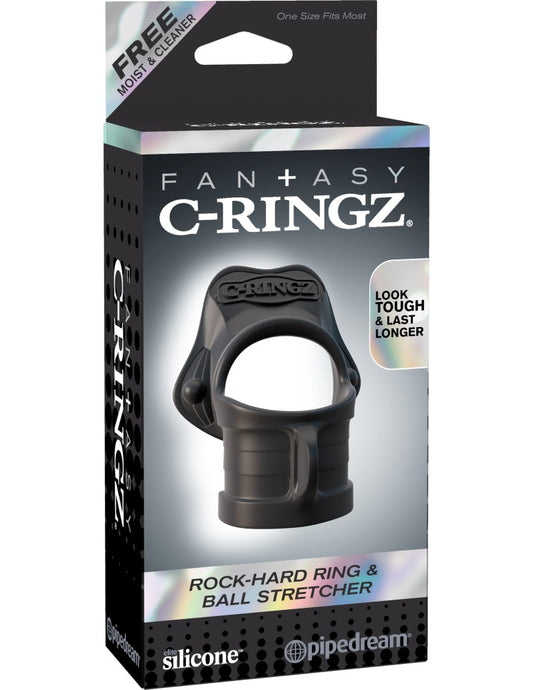 PIPEDREAM - FANTASY C-RINGZ - ROCK HARD RING & BALL-STRETCHER  BLACK