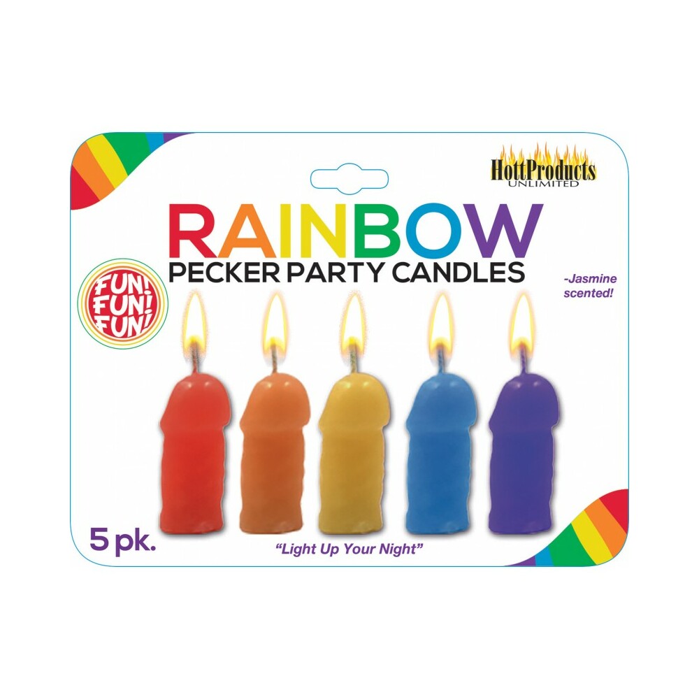 HOTT PRODUCTS - PECKER PARTY CANDLES ASSORTED COLORS 5PK