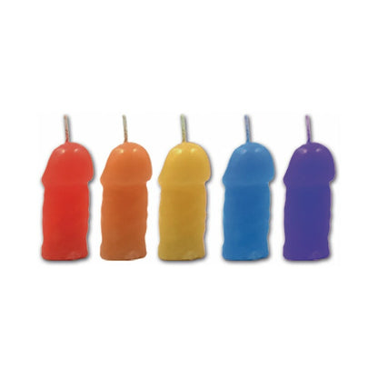 PECKER PARTY CANDLES ASSORTED COLORS 5PK