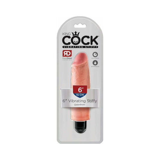 KING COCK 6 IN. VIBRATING STIFFY REALISTIC DILDO BEIGE