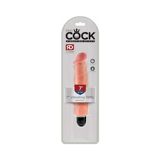 KING COCK 7 IN. VIBRATING STIFFY REALISTIC DILDO BEIGE