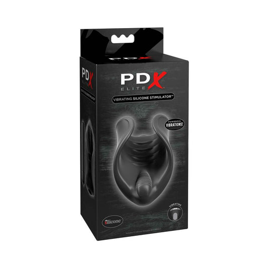 PDX BRANDS - PDX ELITE VIBRATING SILICONE STIMULATOR STROKER BLACK