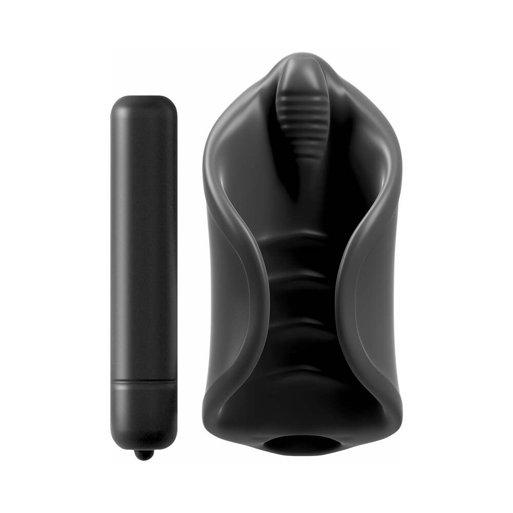 PDX BRANDS - PDX ELITE VIBRATING SILICONE STIMULATOR STROKER BLACK